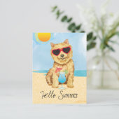 Summer Norwich Terrier-Briefkaart Briefkaart (Staand voorkant)