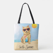 Summer Norwich Terrier-Canvas tas (Achterkant)