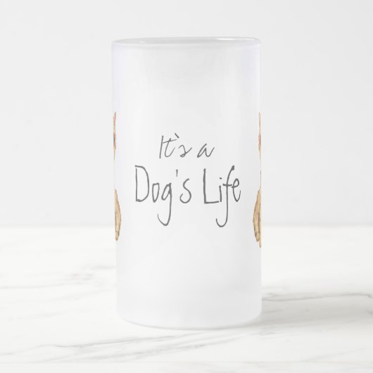 Summer Norwich Terrier Frosted Glass Beer Mok (Center)