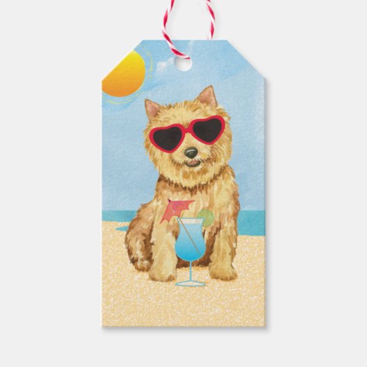 Summer Norwich Terrier Gift Labels Cadeaulabel (Voorkant)