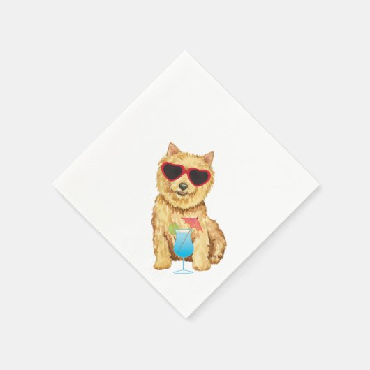 Summer Norwich Terrier Napkins Servet (Hoek)