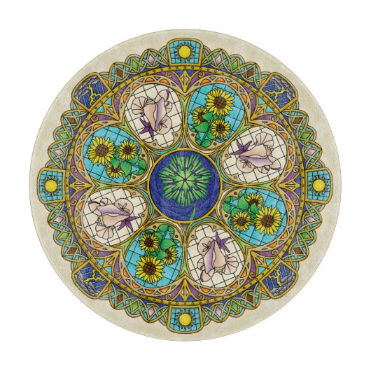 Summer Nouveau glazen snijplank (Voorkant)