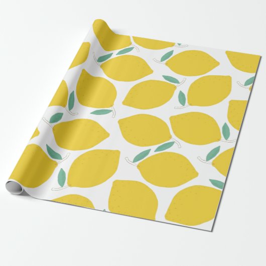 Summer Novelty Lemon-Pattern Gedrukt Cadeaupapier (Uitgerold)