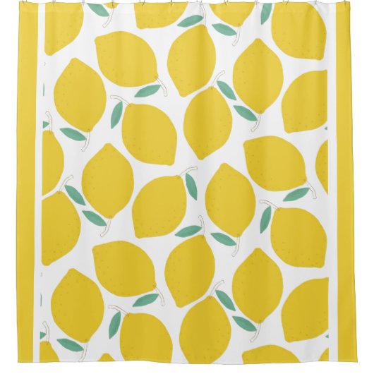 Summer Novelty Lemon-Pattern Gedrukt Douchegordijn (Voorkant)