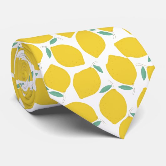 Summer Novelty Lemon-Pattern Gedrukt Stropdas (Opgerold)