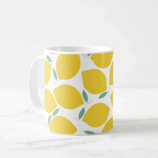 Summer Novelty Lemon-Pattern Printed Personalized Koffiemok (Voorkant links)