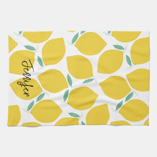 Summer Novelty Lemon-Pattern Printed Personalized Theedoek (Horizontaal)