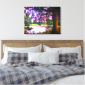 Summer Oak Tree and Pond Canvas Afdruk (Insitu (Slaapkamer))