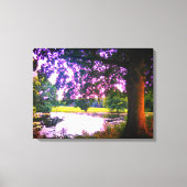 Summer Oak Tree and Pond Canvas Afdruk (Voorkant)