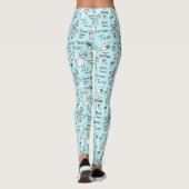 Summer Objects Doodle Pattern Light Blue Leggings (Achterkant)