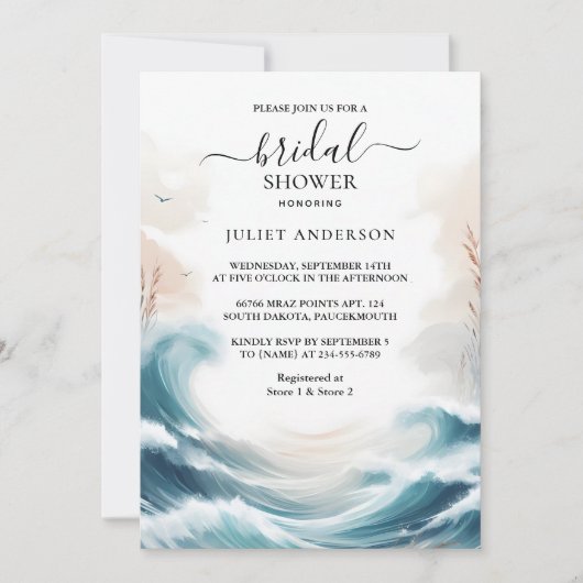 Summer Ocean Beach Blue Water Vrijgezellenfeest Kaart (Voorkant)