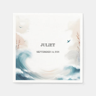 Summer Ocean Beach Blue Water Vrijgezellenfeest Servet