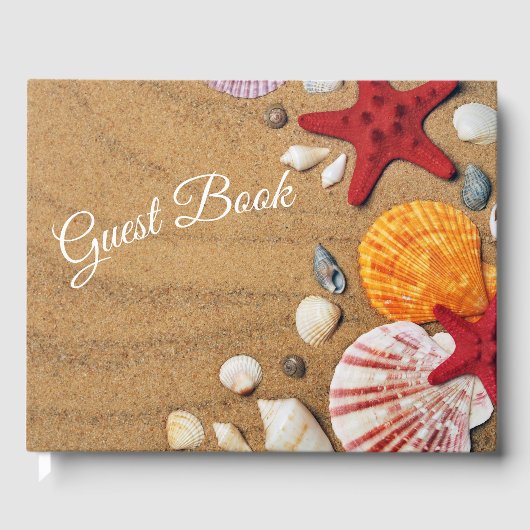 Summer Ocean Beach Sand Seashells Gastenboek (Voorkant)