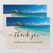 Summer Ocean Beach Wedding Bedankkaart (Voorkant / Achterkant)