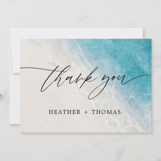 Summer Ocean Beach Wedding Bedankkaart (Voorkant)