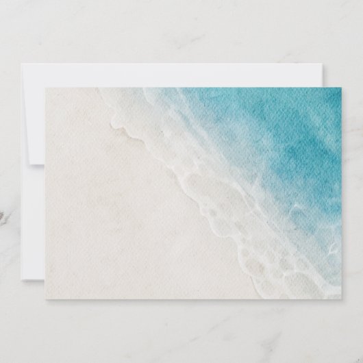 Summer Ocean Beach Wedding Bedankkaart (Achterkant)