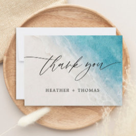 Summer Ocean Beach Wedding Bedankkaart