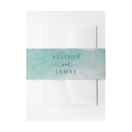 Summer Ocean Blue Beach Elegance Belly Band Uitnodigingen Wikkel