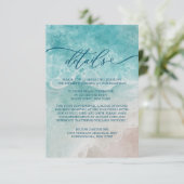 Summer Ocean Blue Beach Elegance Informatiekaartje (Staand voorkant)