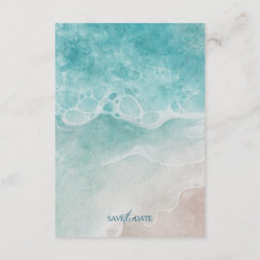 Summer Ocean Blue Beach Elegance Informatiekaartje (Achterkant)