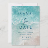 Summer Ocean Blue Beach Elegance Save the Date (Voorkant)