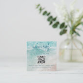 Summer Ocean Blue Beach Wedding RSVP Card Informatiekaartje (Staand voorkant)