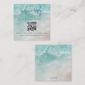 Summer Ocean Blue Beach Wedding RSVP Card Informatiekaartje (Voorkant / Achterkant)