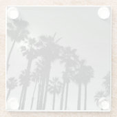 Summer Ocean Palms Black en White Photography Glazen Onderzetter (Achterkant)