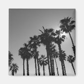 Summer Ocean Palms Black en White Photography Magneet (Voorkant)