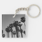 Summer Ocean Palms Black en White Photography Sleutelhanger (Achterkant)