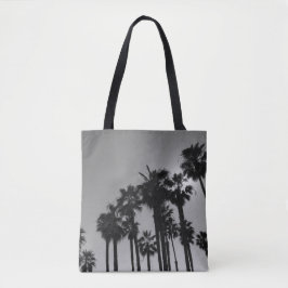 Summer Ocean Palms Black en White Photography Tote Bag