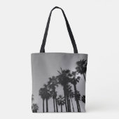 Summer Ocean Palms Black en White Photography Tote Bag (Achterkant)