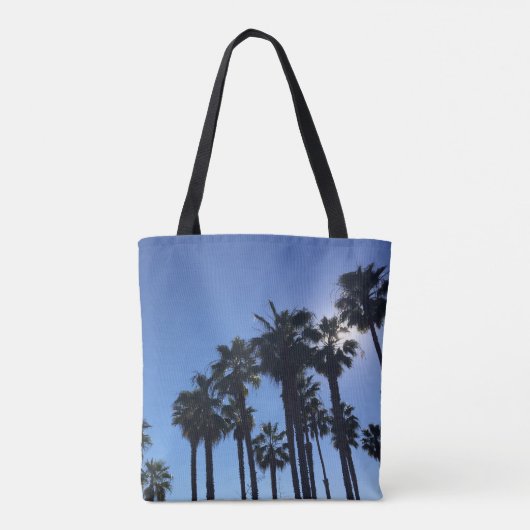 Summer Ocean Palms Blue Color Photography Tote Bag (Achterkant)