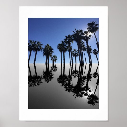 Summer Ocean Palms Reflection Photography Poster (Voorkant)