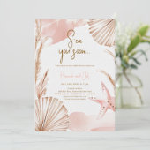 Summer Ocean Sea You Soon Pink Baby Shower Kaart (Staand voorkant)