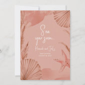 Summer Ocean Sea You Soon Pink Baby Shower Kaart (Achterkant)