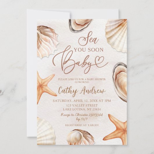 Summer Ocean Zee You Soon Baby shower Kaart (Voorkant)