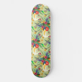 Summer Oerwoud Tropical Parrot Flowers Blossom Persoonlijk Skateboard (Voorkant)