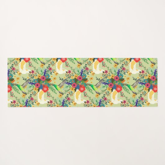 Summer Oerwoud Tropical Parrot Flowers Blossom Yogamat (Achterkant (horizontaal))