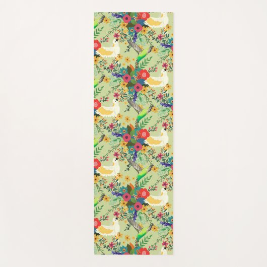 Summer Oerwoud Tropical Parrot Flowers Blossom Yogamat (Voorkant)