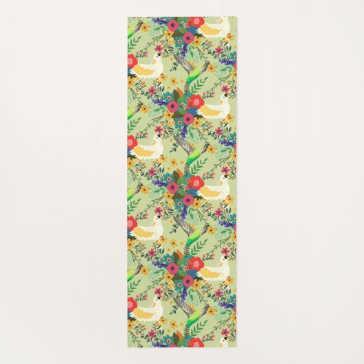 Summer Oerwoud Tropical Parrot Flowers Blossom Yogamat (Achterkant)