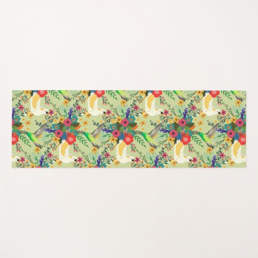 Summer Oerwoud Tropical Parrot Flowers Blossom Yogamat (Voorkant (horizontaal))