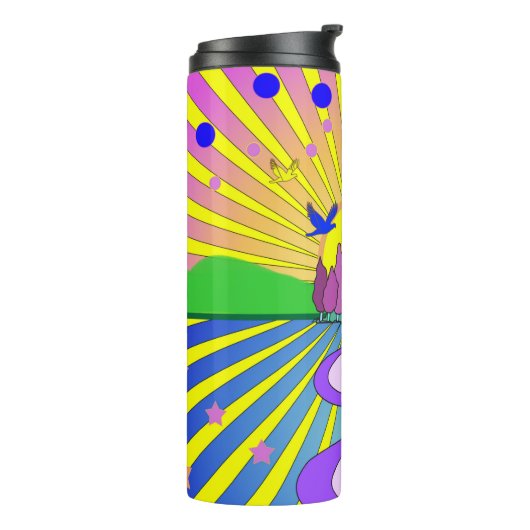 Summer of Love Groovy Psychedelic 60 s 70 s Thermosbeker (Gedraaid links)