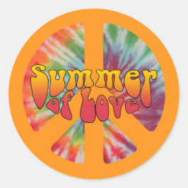 Summer of Love Peace Symbol Ronde Sticker