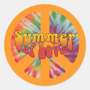 Summer of Love Peace Symbol Ronde Sticker