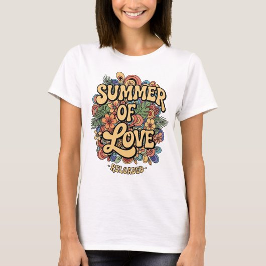 Summer of Love Reloaded Floral T-shirt (Voorkant)