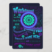 Summer of Love Wedding Invitation Kaart (Voorkant / Achterkant)