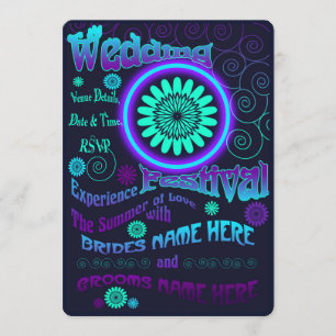 Summer of Love Wedding Invitation Kaart