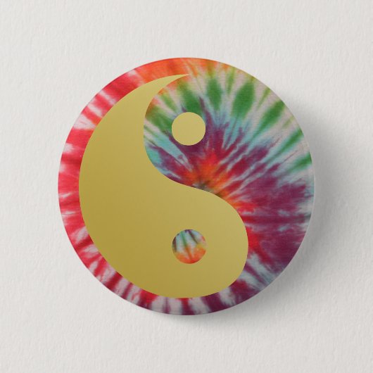 Summer of Love Yin and Yang Ronde Button 5,7 Cm (Voorkant)