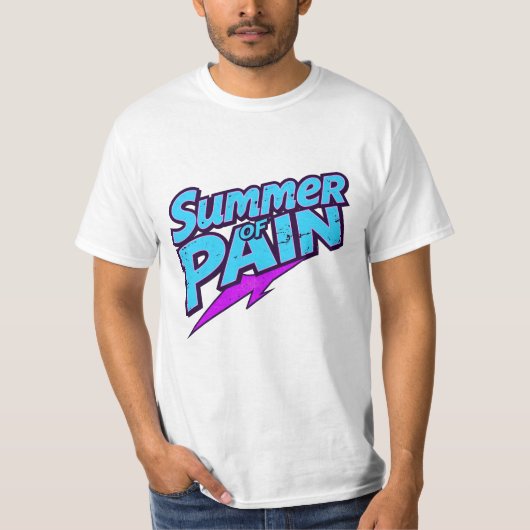 Summer of Pain Retro Grunge Typography with Lightn T-shirt (Voorkant)